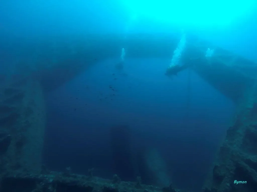 Estructura principal de la Plataforma vista bajo el agua
